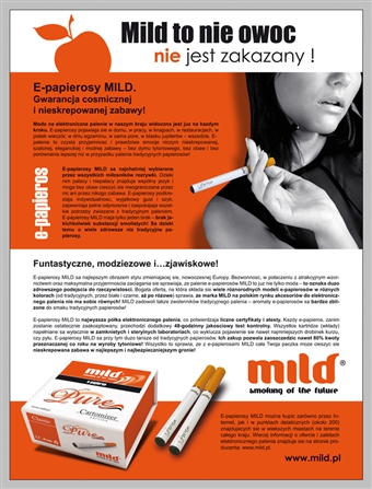 Reklama do prasy mild - elektroniczne papierosy - Agencja Reklamowa ImagoArt.pl